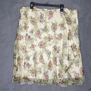Tabloid womens 3x mini skirt green floral fairy whimsical garden y2k colorful